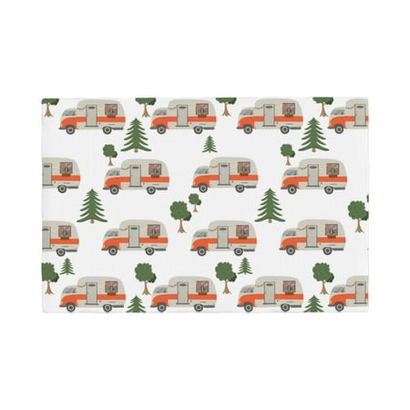 

Placemats Set of 4 Camp Van Place mats for Dining Table Indoor/Outdoor Cute Heat Resistant Washable Table Mats(18 x 12 )