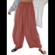thumbnail image 3 of Pantalones Palazzo Harem Informales Holgados con Cordón para Mujer, para Verano, Playa, Viajes, Vacaciones, con Bolsillos. Naranja Rojo L, 3 of 6