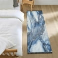 thumbnail image 2 of Wobogo Ink Blue White Marble Bedside Long Rug Delicate and Soft Modern Indoor Area Decor Non Slip Carpet for Bed Room Corridor Entrance Balcony, 2 of 8