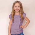 thumbnail image 2 of DXOUPM T-Shirts Filles Enfants Été Col Rond Manches Courtes Hauts Confortables T-Shirt Simple Vêtements, 2 of 3
