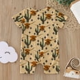 thumbnail image 4 of Vedolay Casual Jumpsuits Baby Boys' Printed Knit Romper with Elastic Waistband,Khaki 12-18 Months, 4 of 5