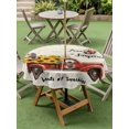 thumbnail image 4 of Outdoor Tablecloth with Umbrella Hole for Patio/Picnic/Party/Camping, Sunflower Truck Waterproof Table Cloth Round Cover Washable, Elegant Yellow Floral Summer Botanical (Dia 54"), 4 of 8
