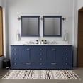 thumbnail image 6 of 84 In. W X 22 D Navy Blue Vanity With Marble Top And Included Faucet - Soft Close, 14 Drawers & 2 Cabinets For Storage Double Bath 84in. 22in. Cultured Countertop Cabinets, Drawers, Close Area, 6 of 6