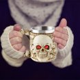 thumbnail image 4 of Tasse de Garde-Manger en Verre Isolée sous Vide pour Femmes Grand Cadre Vintage Tasse à Café en Verre Ensemble de Tasses Extérieures Ossuaire Squelette avec Yeux Rouges Tasse pour Boisson Café Chope Macabre, 4 of 4