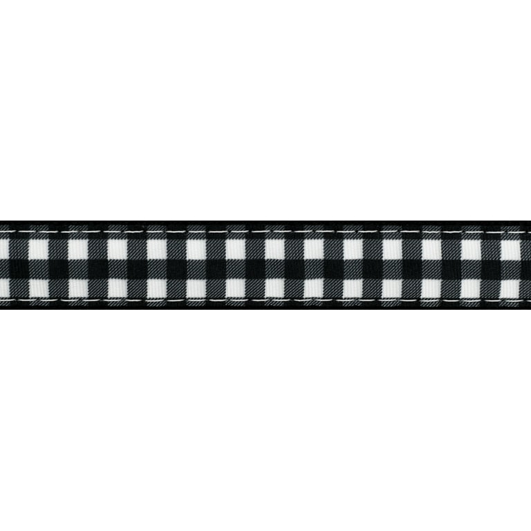 Buy 3/4 Inch Black & White Buffalo Plaid Ribbon on Black Nylon Webbing  Online