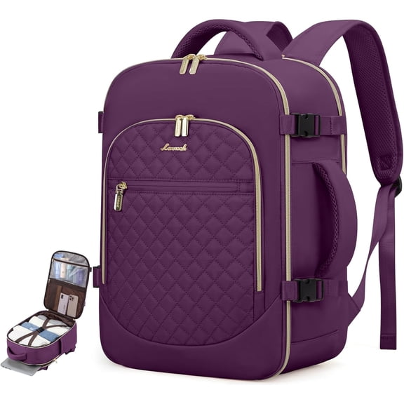Lovevook Travel Laptop Backpack, Waterproof Carry-on Luggage Backpack Flight Approved Fit 17.3" Laptop,40L Suitcase Daypack Business College Weekend Overnight Bag with 3 Packing Cubes