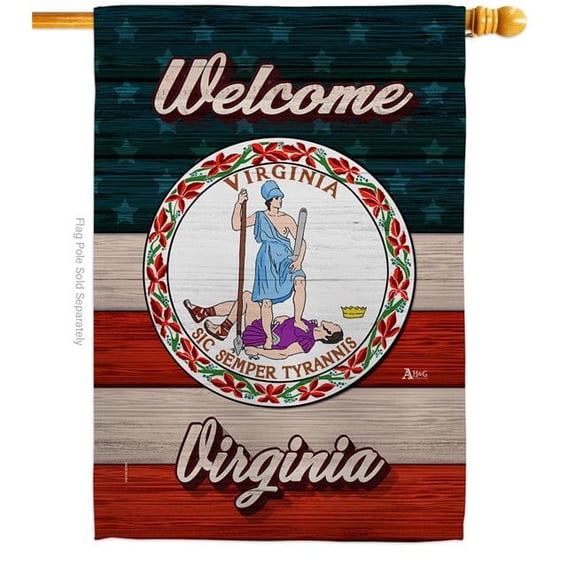 Americana Home & Garden H141303-BO 28 x 40 in. Welcome Virginia Double-Sided Vertical Decoration Banner House & Garden Flag - Yard Gift