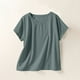 thumbnail image 2 of Camiseta Suelta de Color Sólido de Manga Corta con Cuello en V, Camiseta Ligera para Diario Y Oficina, 2 of 7