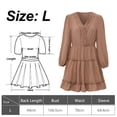 thumbnail image 2 of Mini vestido casual y suelto de lunares con volantes y cuello en V de manga larga de primavera y verano Adepaton BST3007325-3, 2 of 8