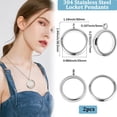 thumbnail image 2 of 1 Box 2Pcs Glass Locket Pendant Charm 304 Stainless Steel 30mm Flat Round Floating Memory Necklace Charm for Jewelry Necklace Making, 2 of 7