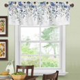 thumbnail image 4 of Kitchen Curtain Valance for Windows Blue Eucalyptus Leaves Watercolor Floral Spring 1 Panel, 54 x 18 Inch Rod Pocket Valance Window Treatments Short Curtains for Bathroom Bedroom, 4 of 6