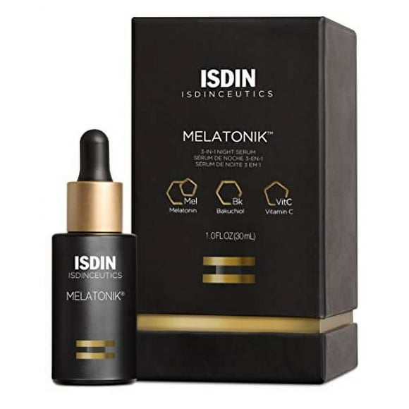 ISDIN Melatonik, Overnight Recovery Anti-Aging Benefits Night Serum, 3-in-1 Repairs, Restores and Brightens with Melatonin, Bakuchiol, Vitamin Câ¦