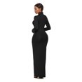thumbnail image 3 of USSUMA Skirts for Women Trendy Summer Womens Dresses Long Sleeve High Collar Solid Color Slim Maxi Dress Casual Dresses Loose Skirt Bachelor Party Reduced Price Black Dress Size-XXL, 3 of 6