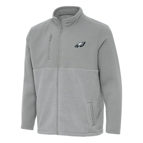 Men's Antigua Gray Philadelphia Eagles Daily Fused Full-Zip Jacket