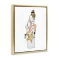 thumbnail image 2 of Stupell Industries Art Deco Girl In Cap Glam Coffee Cup Gold Floating Frame Canvas Art, 17 x 21, by Ziwei Li, 2 of 7