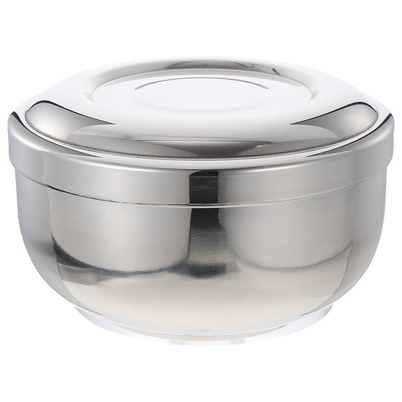 Recipiente de acero inoxidable para espuma de afeitar con tapa para hombre, 1 unidad