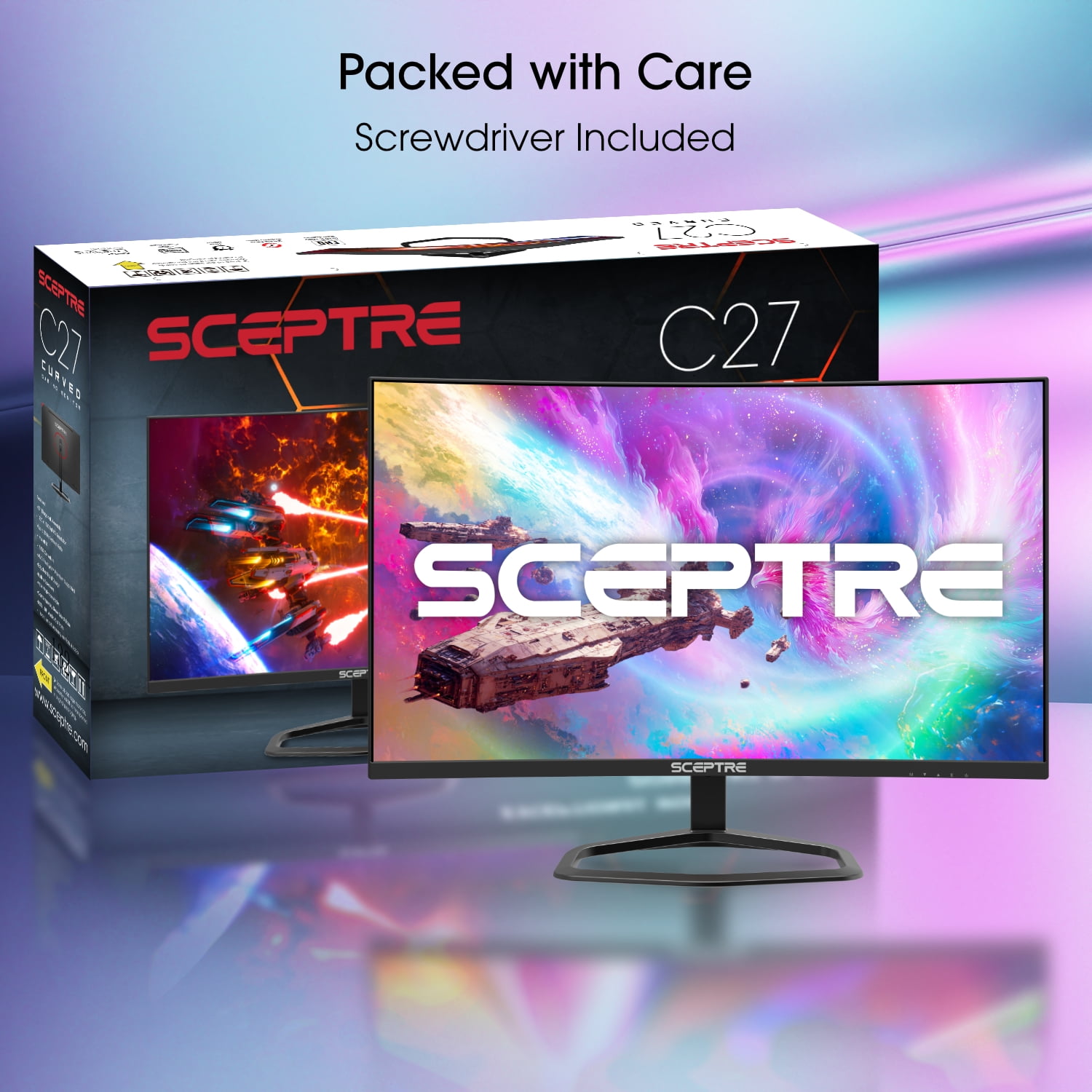 Sceptre New 27-inch Curved Gaming 240Hz Monitor 1500R DP HDMI Build-in Speakers 2026