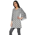 thumbnail image 2 of Moomaya Printed Indian Short Kurti Dress Poly Crepe Tunic Round Neck Mini Dress, 2 of 5