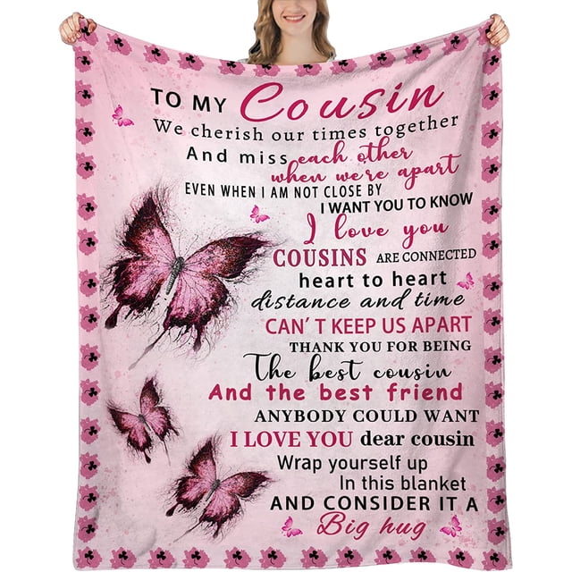 LHSHID Cousin Gifts for Women Cousin Gifts Cousin Birthday Gifts for Women Birthday Gifts for Cousin Gift for Cousin Female Cousin Gifts for Birthday Christmas Cousin Blanket 50"x60"
