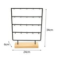 thumbnail image 6 of Segolike Earring Card Display Holder Jewelry Display Stand with 20 Hooks Earrings Storage Rack for Earring Cards Ring Pendants Desktop Black, 6 of 7