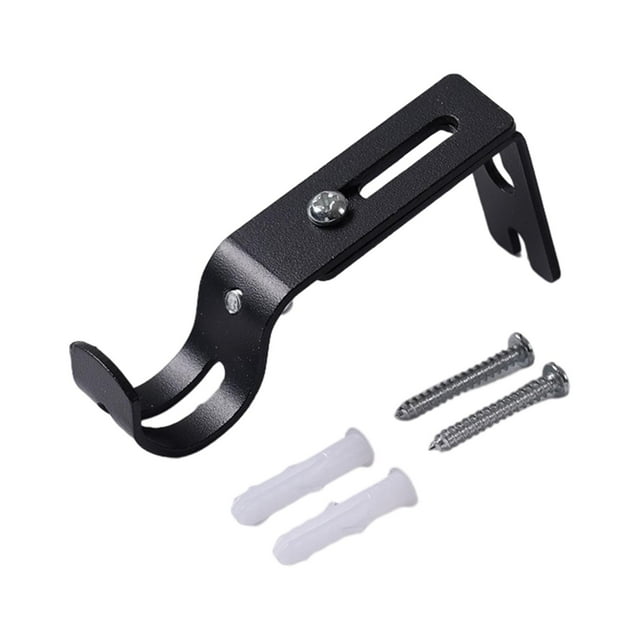 Curtain Rod Bracket Adjustable Easy to Install Decorative Heavy Duty Curtain Rod Black