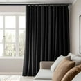 thumbnail image 4 of Room Divider Curtains Total Blackout Privacy Curtain Panel Room Thermal Insulated Noise Reduction Curtains for Bedroom Window Living Room Ceiling Track Curtain W 8.3 ft × H 8 ft Black, 4 of 5