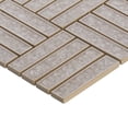 thumbnail image 4 of Modket TDH275CG Tan Beige Sand Crackle Glass Basketweave Parquet Mosaic Tile Kitchen Backsplash, 4 of 5