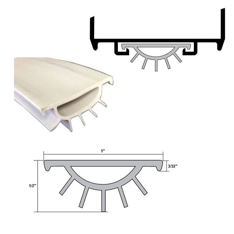Gray Replacement Vinyl Weatherseal For Wrap Around Door Bottom