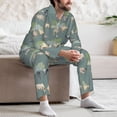 thumbnail image 5 of Mens Pajamas Set, Painted Cute Goat Green Button Down Long Sleeve Loungewear Sleepwear Pjs sets for Men, 5 of 5