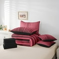 thumbnail image 5 of Erosebridal Pink Geometric Stripes Bed in a Bag Full Size,Geometry Aesthetic Art Bed Set,Modern Abstract Bedding Full Size,Lightweight Bedroom Decorative Reversible,7 Pieces, 5 of 6