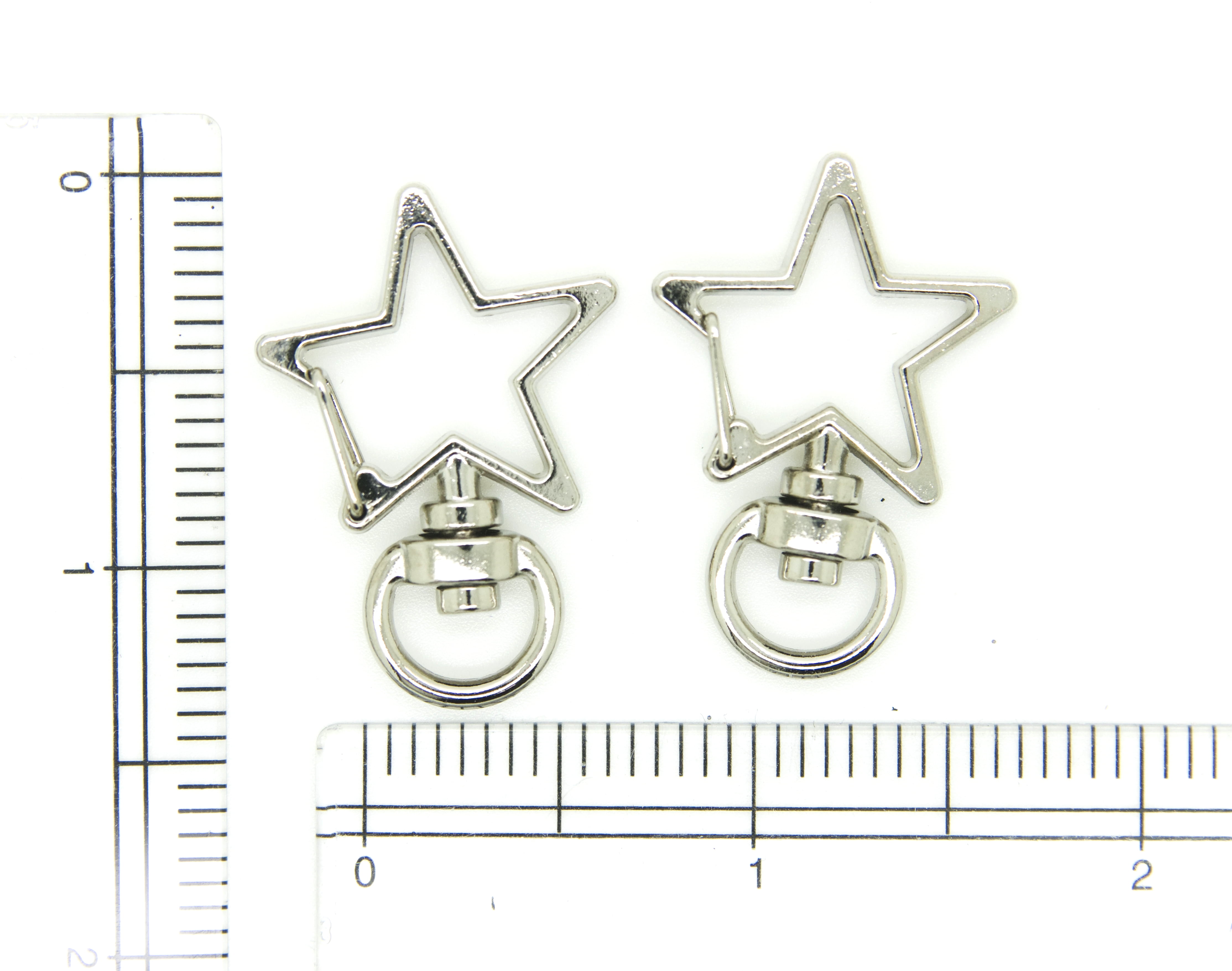Pack of 100 Metal Star Shaped Spring Snap Keychain Clip Hanging Buckle Key Ring DIY Craft Key Chains Accessories