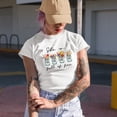 thumbnail image 2 of She Is... Full of Fire with Watercolor Flowers in Jars Art Merch Gift, Tan T-Shirt, Small, 2 of 5