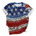 thumbnail image 5 of GERsome Womens 4th of July Short Sleeve Tops American Flag Patriotic T Shirts USA Flag Stars Stripes Crewneck Loose Fit Summer Tee S-5XL, 5 of 5