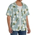 thumbnail image 2 of KLL Tulips Flowers Print Men's Shirt Short Sleeve Button Down Summer Cuba Beach Shirts- X-Large, 2 of 5