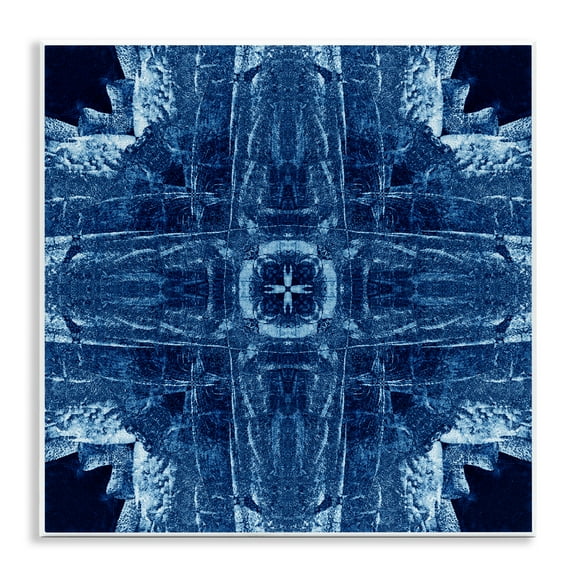 Stupell Industries Navy Blue Geometric Shapes Abstract Painting Unframed Art Print Wall Art, 12 x 12