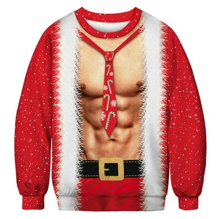 UGLY XMAS CHRISTMAS SWEATER Vacation Santa Elf Women Mens 3D Sweatshirt Pullover Funny Cat Sweater Bikini