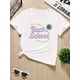 thumbnail image 1 of Camiseta informal de cuello redondo para niña - Estampado gráfico "Vuelta al Cole", 100 % algodón, manga corta, top de verano para uso diario | Camiseta con estampado divertido | Tela de algodón, ca, 1 of 7