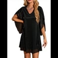 thumbnail image 2 of Vestido Brillante para Mujer, con Mangas Murciélago, para Cóctel y Club. Negro M, 2 of 9