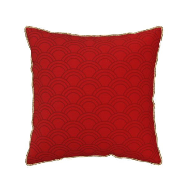 ZNDUO Red Fish Scales Pattern Throw Pillows for CouchIndoor Decorative
