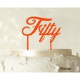 thumbnail image 1 of Fifty Custom Birthday Cake Topper Personalized Wedding Cake Topper Color Option Available 5-7 Inches Wide, 1 of 1