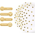 thumbnail image 4 of White and Gold Party Supplies, Gold Dot Paper Dessert Plates (50-Count), 4 of 4