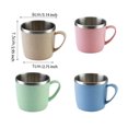 thumbnail image 3 of Bearachild Taza de café de acero inoxidable para el hogar, escuela, niños, agua resistente, leche, taza de bebida de doble capa, recipiente para Mostrada, 3 of 6