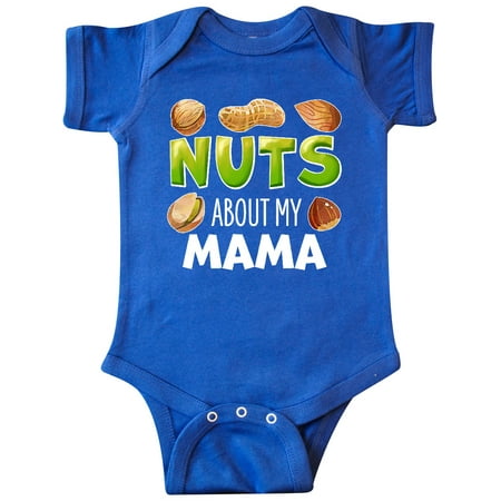 

Inktastic Nuts About My Mama Peanut Almond Pistachio Gift Baby Boy or Baby Girl Bodysuit
