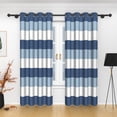 thumbnail image 6 of Lfeey Navy Blue White Curtains for Boys Bedroom, Room Darkening Grommet Drapes Living Room, 42x72 inch, 2 Panels, 6 of 6