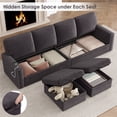thumbnail image 3 of Homfa Modular Sectional Sofa with Seat Storage, Chenille 6 Seat Oversize U Shaped Couch with USB Port & Chaise, Dark Gray, 3 of 9