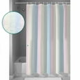 thumbnail image 4 of White Pink Shower Curtain, 60" x 72", and Light Blue Simple Line Colored Block Waterproof Bathroom Curtain Washable Shower Curtain Set with 12 Hooks, 4 of 6