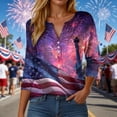 thumbnail image 2 of vigerkar 250 Anniversary USA Shirt Women 3/4 Sleeve V-Neck 250 Years T-Shirt 250th American Patriotic Tops 1776-2026 Tshirts (Purple, XXL), 2 of 8