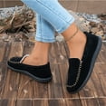 thumbnail image 5 of FRSASU Women's Fashionable and Casual Solid Color Lightweight Moccasins Lining Work Flat Shoes Black, 5 of 9