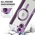 thumbnail image 6 of Allytechgroup Magnetic Wallet Case for Apple iPhone 16, RFID Blocking PU Leather Clear Back Cover Compatible with Magsafe Wireless Charging Anti-Scratch Phone Case for iPhone 16, Purple, 6 of 7
