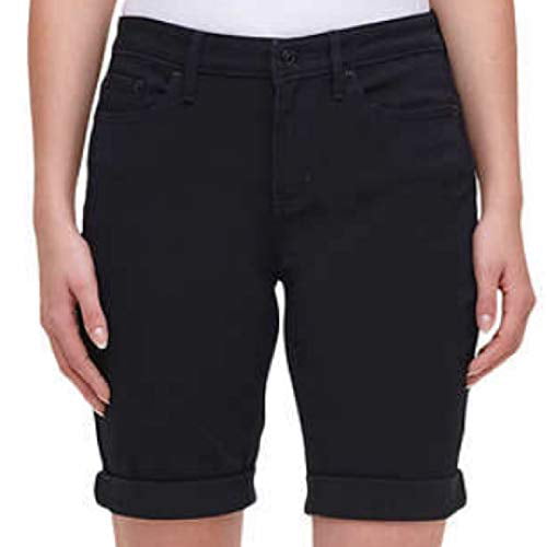 black bermuda jean shorts